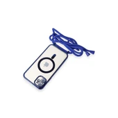 İphone 11 Kılıf Divo Lazer Askılı Magsafe Kapak - Mavi thumbnail 5