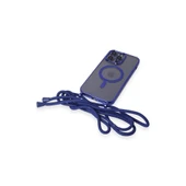 İphone 12 Pro Kılıf Divo Lazer Askılı Magsafe Kapak - Mavi thumbnail 6