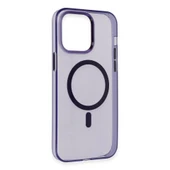 İphone 14 Pro Kılıf Tron Şeffaf Magsafe Kapak - Derin Mor thumbnail 2