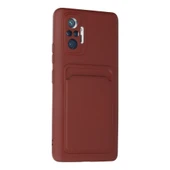 Xiaomi Redmi Note 10 Pro Kılıf Kelvin Kartvizitli Silikon - Bordo thumbnail 2