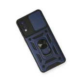 Samsung Galaxy A02 Kılıf Pars Lens Yüzüklü Silikon - Lacivert thumbnail 3