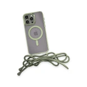 İphone 14 Pro Kılıf Divo Lazer Askılı Magsafe Kapak - Koyu Yeşil thumbnail 4