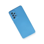 Samsung Galaxy A72 Kılıf Nano İçi Kadife Silikon - Mavi thumbnail 3