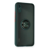 Xiaomi Redmi 9a Kılıf Montreal Yüzüklü Silikon Kapak - Yeşil thumbnail 2