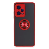 Xiaomi Redmi Note 12 5g Kılıf Montreal Yüzüklü Silikon Kapak - Kırmızı thumbnail 1
