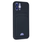 İphone 12 Kılıf Kelvin Kartvizitli Silikon - Lacivert thumbnail 2