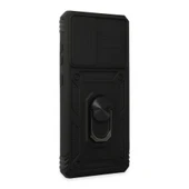 Samsung Galaxy A72 Kılıf Pars Lens Yüzüklü Silikon - Siyah thumbnail 2