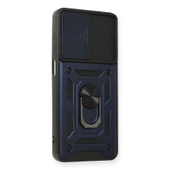 Samsung Galaxy A12 Kılıf Pars Lens Yüzüklü Silikon - Lacivert thumbnail 2