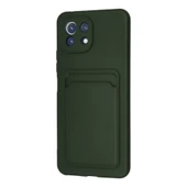 Xiaomi Mi 11 Kılıf Kelvin Kartvizitli Silikon - Koyu Yeşil thumbnail 3