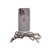 İphone 12 Pro Kılıf Divo Lazer Askılı Magsafe Kapak - Pembe thumbnail 1