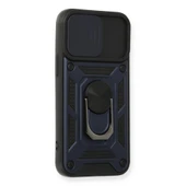 İphone 12 Kılıf Pars Lens Yüzüklü Silikon - Lacivert thumbnail 2