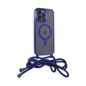 İphone 12 Pro Kılıf Divo Lazer Askılı Magsafe Kapak - Mavi thumbnail 2