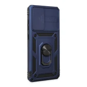 Samsung Galaxy A72 Kılıf Pars Lens Yüzüklü Silikon - Lacivert thumbnail 2