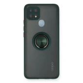 Oppo A15 Kılıf Montreal Yüzüklü Silikon Kapak - Yeşil thumbnail 1