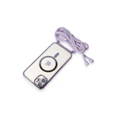 İphone 11 Kılıf Divo Lazer Askılı Magsafe Kapak - Lila thumbnail 5