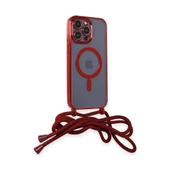 İphone 13 Pro Kılıf Divo Lazer Askılı Magsafe Kapak - Kırmızı thumbnail 2