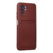 Xiaomi Redmi Note 10s Kılıf Kelvin Kartvizitli Silikon - Bordo thumbnail 2