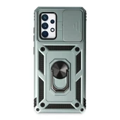 Samsung Galaxy A72 Kılıf Pars Lens Yüzüklü Silikon - Yeşil thumbnail 1