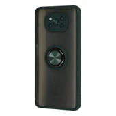 Xiaomi Pocophone X3 Kılıf Montreal Yüzüklü Silikon Kapak - Yeşil thumbnail 2