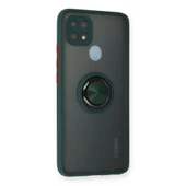 Oppo A15 Kılıf Montreal Yüzüklü Silikon Kapak - Yeşil thumbnail 2
