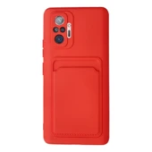 Xiaomi Redmi Note 10 Pro Kılıf Kelvin Kartvizitli Silikon - Kırmızı thumbnail 1