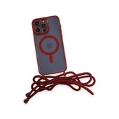 İphone 13 Pro Kılıf Divo Lazer Askılı Magsafe Kapak - Kırmızı thumbnail 4