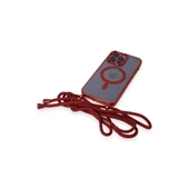 İphone 13 Pro Max Kılıf Divo Lazer Askılı Magsafe Kapak - Kırmızı thumbnail 6