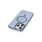 İphone 13 Pro Max Kılıf Tron Şeffaf Magsafe Kapak - Mavi thumbnail 2