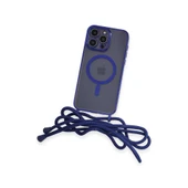 İphone 12 Pro Kılıf Divo Lazer Askılı Magsafe Kapak - Mavi thumbnail 3