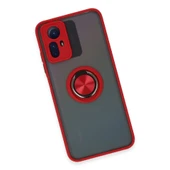 Xiaomi Redmi Note 12s Kılıf Montreal Yüzüklü Silikon Kapak - Kırmızı thumbnail 4