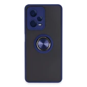 Xiaomi Redmi Note 12 5g Kılıf Montreal Yüzüklü Silikon Kapak - Lacivert thumbnail 1