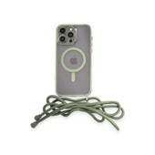 İphone 14 Pro Kılıf Divo Lazer Askılı Magsafe Kapak - Koyu Yeşil thumbnail 1