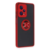 Xiaomi Redmi Note 12 5g Kılıf Montreal Yüzüklü Silikon Kapak - Kırmızı thumbnail 2