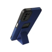 Samsung Galaxy A03s Kılıf Mega Standlı Silikon - Mavi thumbnail 3