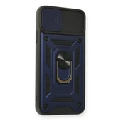 İphone 11 Pro Max Kılıf Pars Lens Yüzüklü Silikon - Lacivert thumbnail 2