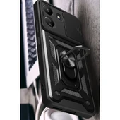 Xiaomi Redmi 13c Kılıf Pars Lens Yüzüklü Silikon - Lacivert thumbnail 4