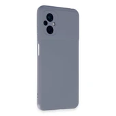 Xiaomi Poco M5 Kılıf Nano İçi Kadife Silikon - Gri thumbnail 2
