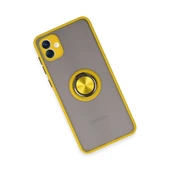 Samsung Galaxy A04 Kılıf Montreal Yüzüklü Silikon Kapak - Sarı thumbnail 3