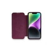 İphone 14 Pro Kılıf Dolpin Kapaklı - Derin Mor thumbnail 1