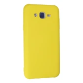 Samsung Galaxy J7 Kılıf Nano İçi Kadife Silikon - Sarı thumbnail 3