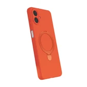 Samsung Galaxy A07 4g Regal Magsafe Standlı Kapak - Turuncu thumbnail 2