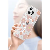 Joko Apple İphone 15 Floral Magsafe Kapak - Pembe thumbnail 4
