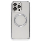 Joko İphone 15 Pro Kılıf Metal Bumper Magneticsafe Kapak - Gri thumbnail 2