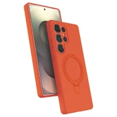 Samsung Galaxy S24 Ultra Regal Magsafe Standlı Kapak - Turuncu thumbnail 1