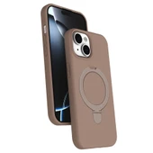 Apple İphone 15 Plus Regal Magsafe Standlı Kapak - Çöl Titanyum thumbnail 1