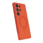 Samsung Galaxy S24 Ultra Regal Magsafe Standlı Kapak - Turuncu thumbnail 2