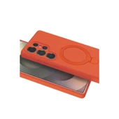 Samsung Galaxy S24 Ultra Regal Magsafe Standlı Kapak - Turuncu thumbnail 4