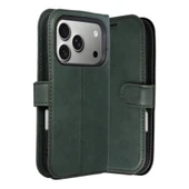 Apple İphone 17 Pro Trend S Plus Kapaklı Kılıf - Yeşil thumbnail 1