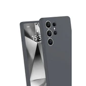 Samsung Galaxy S25 Ultra Kılıf Nano İçi Kadife Silikon - Gri thumbnail 2