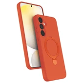 Samsung Galaxy A55 5g Regal Magsafe Standlı Kapak - Turuncu thumbnail 1